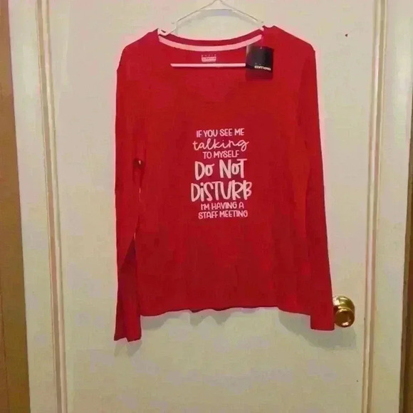 Handmade Long Sleeve Do Not Disturb Tee - Size Small - Picture 1 of 6